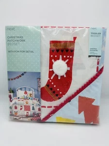 Next Bedding ,Toddler Bed, Christmas, Patchwork, Xmas Bedding, Pom Pom - Picture 1 of 5