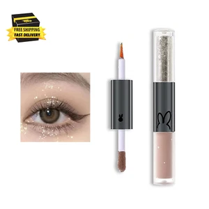Double Head Liquid Glitter Eyeshadow Makeup Glitter 2 in 1 Eyelshadow Eye Glitte - Picture 1 of 6