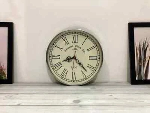 Vintage Charm Elegant 12-Inch Roman Numeral Wall Clock with Chrome Finish - Picture 1 of 5