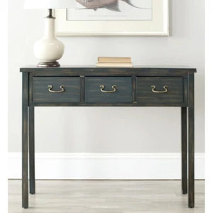 SAFAVIEH Cindy Console Table With Storage Drawers | Dark Teal | - Picture 1 of 5