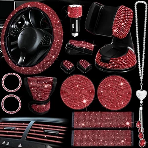 30 Pieces Bling Car Accessories Set for Women, Bling Steering Wheel Covers Unive - Picture 1 of 7