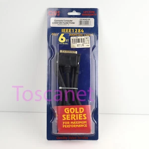 QVS Parallel Printer Cable IEEE 1284 DB25M/CN36M (A-B) 6FT Gold Series, NEW - Picture 1 of 2