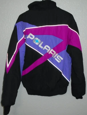 Vtg Polaris Nylon Jacket Snowmobile Coat Black - Medium - Image 1 of 3