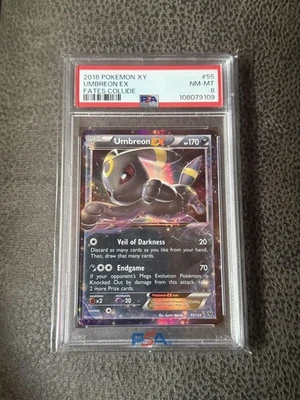 2016 POKEMON XY FATES COLLIDE #55 UMBREON EX PSA 8 - Image 1 of 2