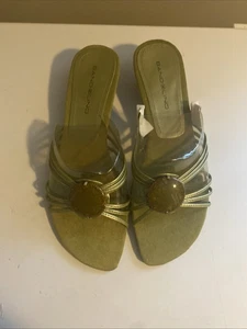 Bandolino Lime Light Green Kitten Heels Shoes Sandals - Sz 8.5 M - Picture 1 of 8