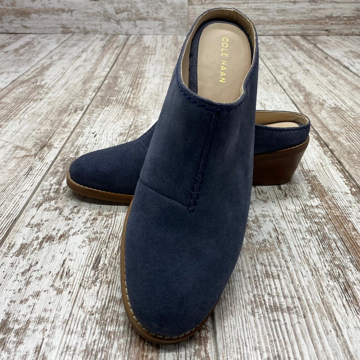 NEW Cole Haan Andi Ombre Denim Blue Mule Loafer Womens 8B Suede