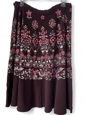 Falda Boho Angie Marrón/Rosa Bordada Lentejuelas Talla Grande Y2K Hada Foto 1 de 4