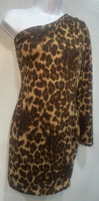Arden B. Vestido para mujer talla grande estampado de leopardo manga única forro elástico nuevo con etiquetas Foto 1 de 4