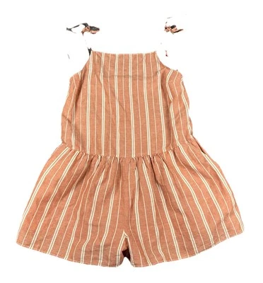 LEVI'S WOMENS  Linen/cotton Burnt Orange STRIPED RORI ROMPER Straps SIZE SMALL - Image 1 of 4
