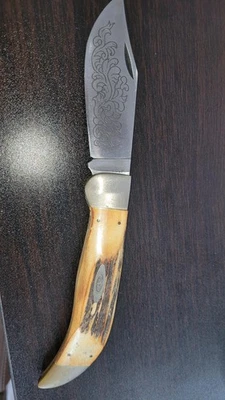 Cuchillo grabado Case XX U.S.A. 3 puntos (1977) azul con broche plegable (hecho 1000) Foto 1 de 4