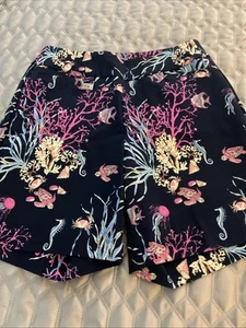 NEU OHNE ETIKETT LULU B TROPISCHE FISCHE ELASTHAN SHORTS GRÖSSE 2 - Bild 1 von 6