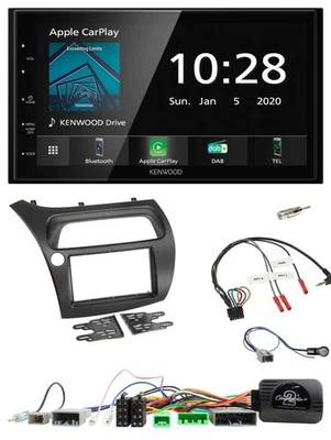Kenwood Bluetooth Lenkrad DAB USB 2DIN Autoradio für Honda Civic 2006-2012 - Bild 1 von 4
