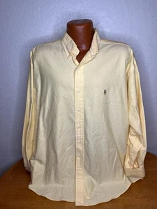 Men's Polo by Ralph Lauren L/S Button Front Shirt Extra Large XL Blake | Yellow - Picture 1 of 5