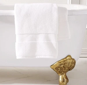 NUOVO Ralph Lauren 30"x56" Asciugamani da Bagno Telo Vela Bianco Puro Wescott 100% Cotone - Foto 1 di 5