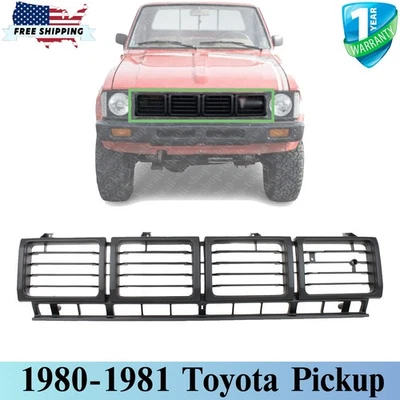 NEW Front Grille Painted Black Shell & Insert For 1980-1981 Toyota Pickup 4WD Foto 1 de 4