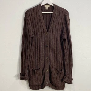 J.Jill Vintage Ribbed Cardigan Grandpa Sweater Women's Medium - Picture 1 of 11