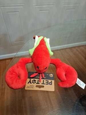 Giftable World 12" Lobster Dog Toy w/Squeaker & Crinkle, Red, Roll/ Hotdog New - Image 1 of 4