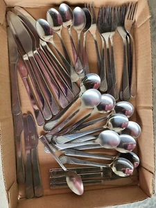 Vintage Lot of 37 Pan Am Airways Stainless Silverware - Picture 1 of 4