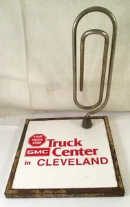Vintage GMC TRUCK CENTER CLEVELAND OH Advertising DESKSTOP RECEIPT HOLDER - Picture 1 of 9