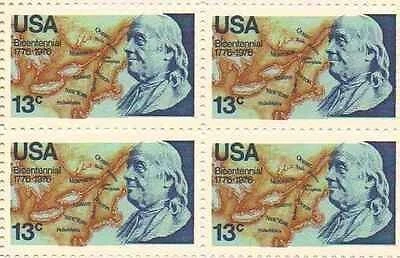 1976 Benjamin Franklin Block of 4 13c Postage Stamps, Sc#1690, MNH, OG - Image 1 of 1