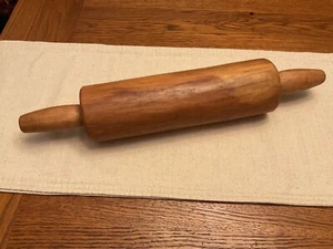 VTG Primitive Handmade One Piece Wooden Rolling Pin 18x3.5 inches - Picture 1 of 5