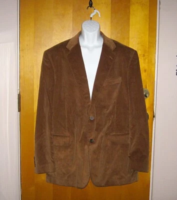 Blazer vintage de pana marrón Stafford para hombre con parches de gamuza en el codo talla: 46L Foto 1 de 4