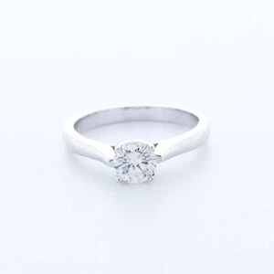 Anillo de compromiso solitario de platino diamante natural redondo certificado D VS2 1,03 quilates - Imagen 1 de 22