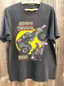 ~HOT!~ Grave Digger 1990 Retro Racing Charcoal Unisex T-Shirt, Sizes S-5XL. - Picture 1 of 5