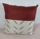 New Homemade Farmhouse Beige Colorblock Red Black Decorative Throw Pillow Nwot