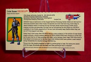 GI Joe FILE CARD Spy Troops Recondo v3 2003 Original FILECARD