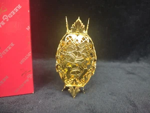 Reed And Barton Filigree Jingle Bells Christmas Tree Ornament w/ box gold plated - Picture 1 of 8