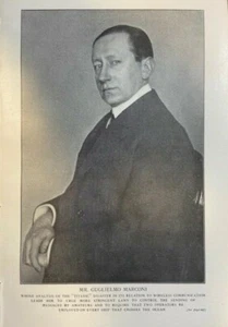 1912 Vintage Illustration Wireless Developer Guglielmo Marconi - Bild 1 von 1