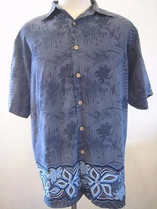 Sideout Vintage Polyester Blue and Gray Hawaiian Shirt Size Men's Large - Picture 1 of 1