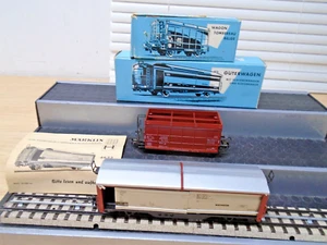 TWO c60s Marklin OO/HO Freights 4656 Hopper + Slide Roof Guterwagen OBs - Picture 1 of 7