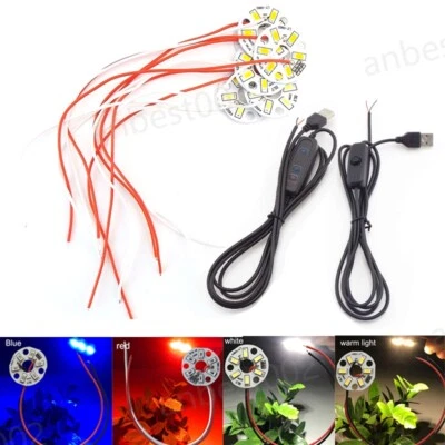 5V LED SMD Lamp Bead Board diy Light Source 5730 chips Red Warm White Green - Image 1 of 4