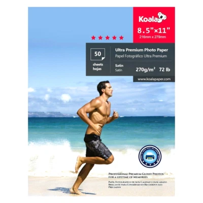 Koala Ultra Premium Satin Photo Paper 8.5x11 72 lb Inkjet Printer Epson Canon 50 - Image 1 of 4