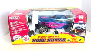 Vintage 90's Nikko Radio Control Road Ripper Hot Rod Blue w/ Pink Flames NIB - Picture 1 of 8