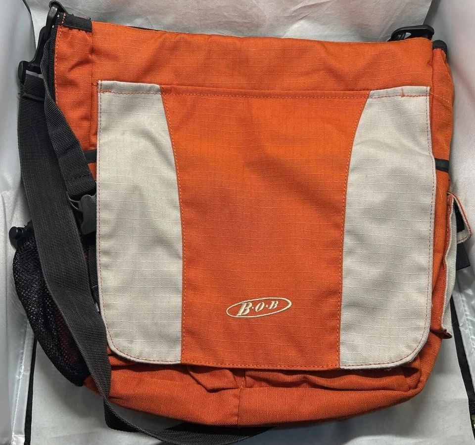 BOB Stroller Diaper Bag Messenger Style Orange and Neutral - Image 1 of 4