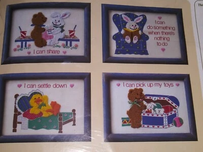 The Creative Circle Embroidery Kit 4008 "I Can..." 1988 Kit  5 x 7 new SEALED - Image 1 of 4