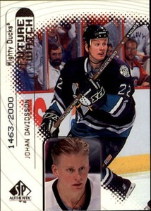 1998-99 SP Authentic Anaheim Ducks Hockey Card #91 Johan Davidsson/2000