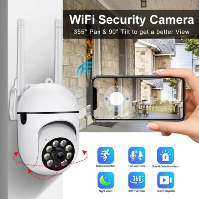 1080P WiFi Outdoor Security Camera 4X Zoom IP CCTV Waterproof Night Vision - Image 1 of 4
