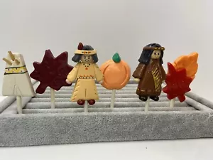 6 Thanksgiving Native American Lollipop Stick Cabochon Art Craft Party Decor - Picture 1 of 8