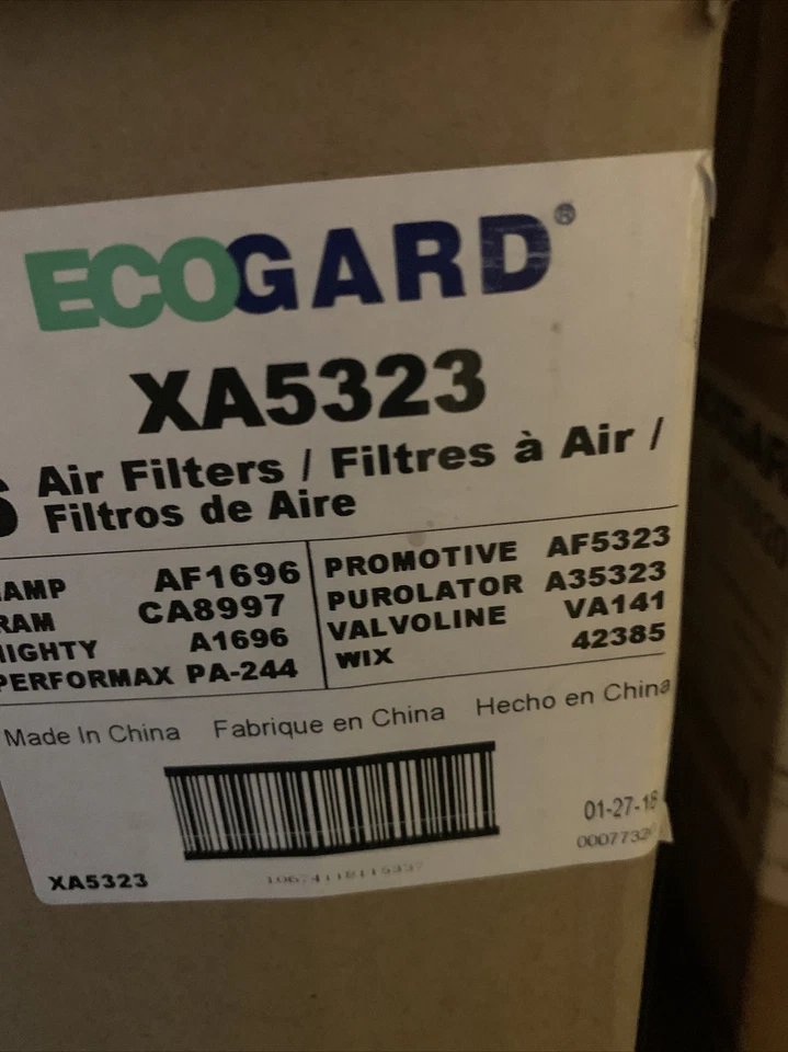 全新 Ecogard 高级发动机空气过滤器替换件 适合福特 Escape 01-12 — 第 1/1 张图片