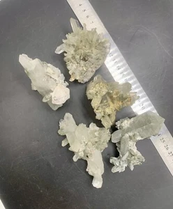 457 Grams Chlorine Quartz Specimens 5 Pieces Lot. - Picture 1 of 15