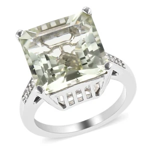 7.50ctw GP Italian Glow Collection Prasiolite Ring Platinum Plated Size 7 - Picture 1 of 6