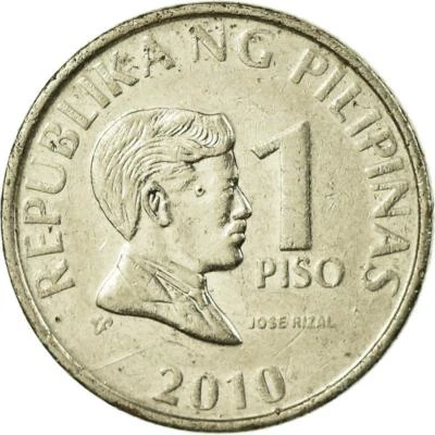 Philippines 1 Piso Magnetic Coin KM269a 2003 - 2017 - Image 1 of 4