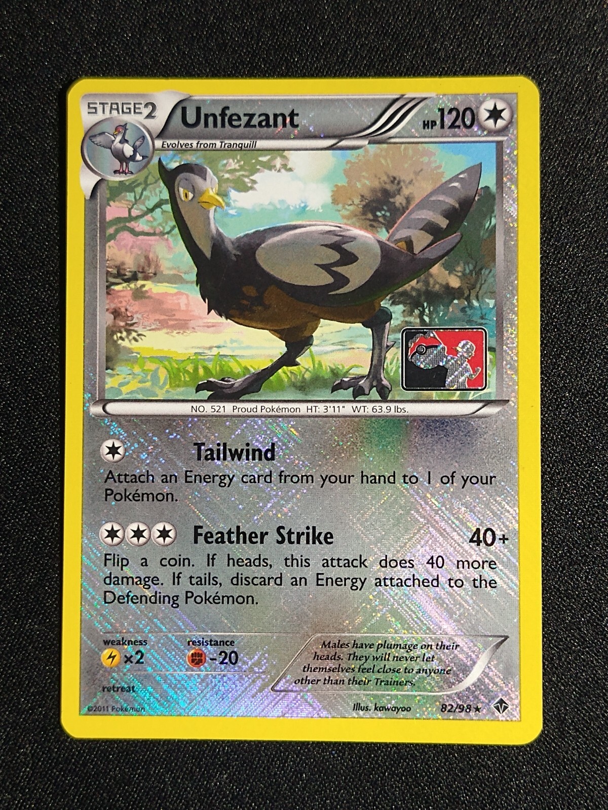 Pokemon Unfezant 82/98 Cross Hatch Holo League Promo LP