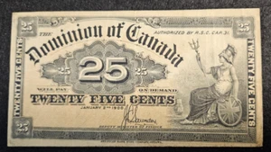 Dominion Of Canada 25 Cents Note 1900 ! Beauty - Picture 1 of 2
