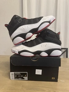 Nike Air Jordan 6 Rings Shoes Black University Red White Men’s Size 7.5 - Picture 1 of 5