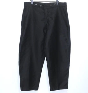 French 1960s Black Moleskin Work Chore Peasant Pants ADOLPHE LAFONT W40 - Picture 1 of 9